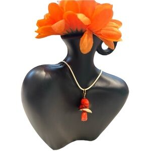 FREE WITH $50+ Purchase Coral pendant necklace